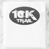 10K Weg läuft Oval Decal White auf schwarz Ovaler Aufkleber (Tasche)