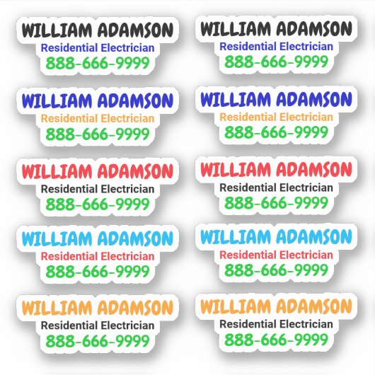 10pcs - Werbe-Elektro-Aufkleber Aufkleber (Vorderseite)
