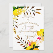  10th Anniversary Lemon Squeeze Wedding Invitation Einladung (Vorderseite)