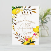  10th Anniversary Lemon Squeeze Wedding Invitation Einladung (Stehend Vorderseite)