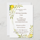  10th Anniversary Lemon Squeeze Wedding Invitation Einladung (Rückseite)