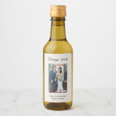 10th Anniversary Party Favor Custom Wedding Photo Weinetikett (Vorderseite)