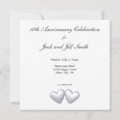 10th Anniversary Tin Hearts Einladung (Rückseite)