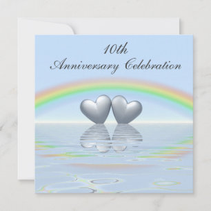 10th Anniversary Tin Hearts Einladung