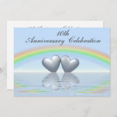 10th Anniversary Tin Hearts Einladung (Vorne/Hinten)