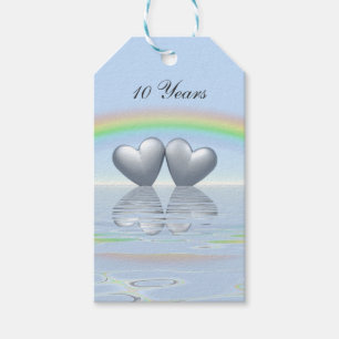 10th Anniversary Tin Hearts Geschenkanhänger
