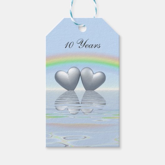 10th Anniversary Tin Hearts Geschenkanhänger (Vorderseite)