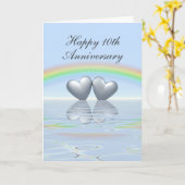 10th Anniversary Tin Hearts Karte (Gelbe Blume)