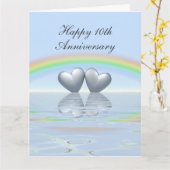 10th Anniversary Tin Hearts Karte (Gelbe Blume)