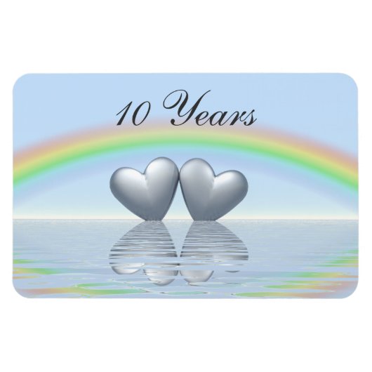 10th Anniversary Tin Hearts Magnet (Horizontal)