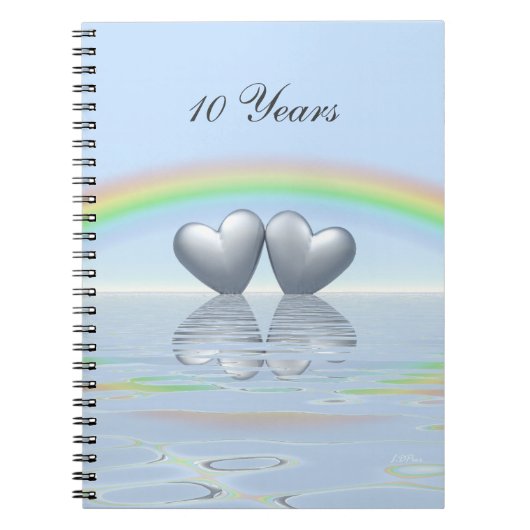 10th Anniversary Tin Hearts Notizblock (Vorderseite)