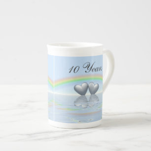 10th Anniversary Tin Hearts Porzellantasse