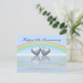 10th Anniversary Tin Hearts Postkarte (Stehend Vorderseite)