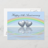 10th Anniversary Tin Hearts Postkarte (Vorne/Hinten)