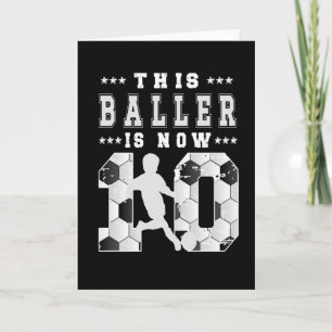 10th Birthday Gift Soccer Player 10 Year Old Boy Karte