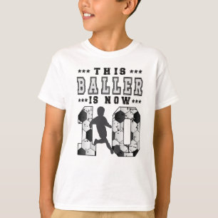 10th Birthday Gift Soccer Player 10 Year Old Boy T-Shirt