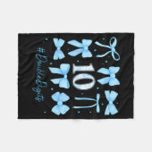 10th Birthday Girl Blue Coquette Bow 10 Year Old A Fleecedecke (Vorderseite (Horizontal))