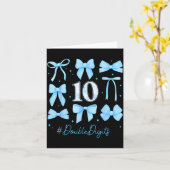 10th Birthday Girl Blue Coquette Bow 10 Year Old A Karte (Gelbe Blume)