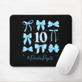 10th Birthday Girl Blue Coquette Bow 10 Year Old A Mousepad (Mit Mouse)