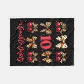 10th Birthday Girl Cherry Leopard Coquette Bow 10 Fleecedecke (Vorderseite (Horizontal))