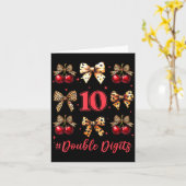 10th Birthday Girl Cherry Leopard Coquette Bow 10 Karte (Gelbe Blume)