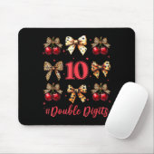 10th Birthday Girl Cherry Leopard Coquette Bow 10 Mousepad (Mit Mouse)