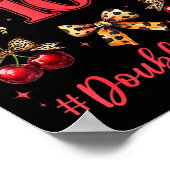 10th Birthday Girl Cherry Leopard Coquette Bow 10  Poster (Ecke)