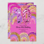 10th Birthday Girls Invitation Einladung (Vorne/Hinten)