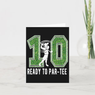 10th Birthday Golfer Boy Ten Year Old Golf Player Karte