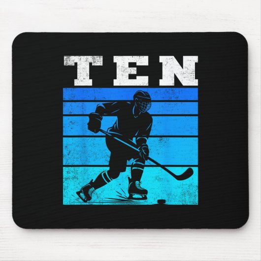 10th Birthday Ice Hockey Boys Ten Hockey Birthday Mousepad (Vorne)