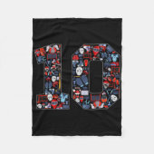 10th Birthday Ice Hockey Themed 10 Year Old Party Fleecedecke (Vorderseite)