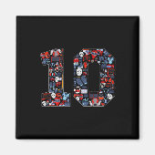 10th Birthday Ice Hockey Themed 10 Year Old Party Magnet (Vorne)