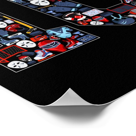 10th Birthday Ice Hockey Themed 10 Year Old Party  Poster (Ecke)