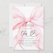 10th Birthday Pink Bow Party Einladung (Vorderseite)