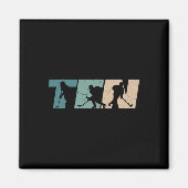 10th Birthday Retro Ice Hockey 10 Years Old Boy Gi Magnet (Vorne)