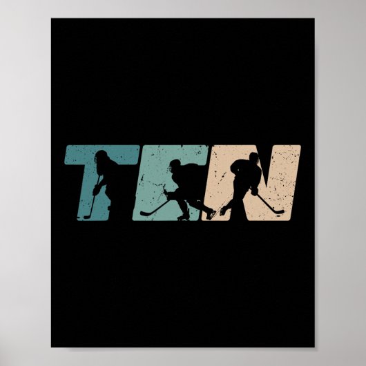 10th Birthday Retro Ice Hockey 10 Years Old Boy Gi Poster (Vorne)