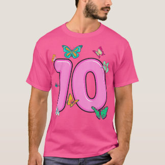 10th Birthday Shirt Butterflies 10 Years Old Girls