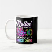 10th Birthday Shirt Girl 10 Year Old Roller Skate  Kaffeetasse (Links)