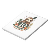 10th Birthday Sloth Vintage Wild One Shirt Notizblock (Rotiert)
