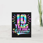 10th Birthday Tie-dye 10 Year Of Being Awesome  Karte (Vorderseite)