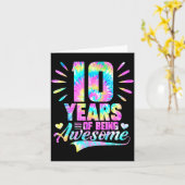 10th Birthday Tie-dye 10 Year Of Being Awesome Karte (Gelbe Blume)