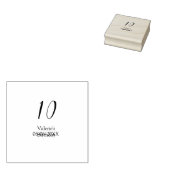 10th birthday white black name date calligraphy gummistempel (Stempel)