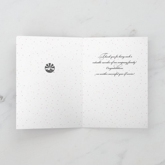 10th Employee Anniversary Sky, Customizable Black Karte (Innenseite)