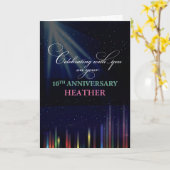 10th Employee Anniversary Sky, Customizable Black Karte (Gelbe Blume)