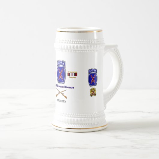 10th Mountain Division Iraq & Afghanistan Veteran Bierglas (VorderseiteRechts)