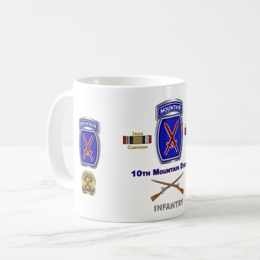 10th Mountain Division Iraq & Afghanistan Veteran Kaffeetasse (Vorderseite Links)