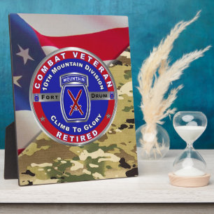 10th Mountain Division Veteran im Ruhestand Fotoplatte