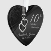 10th Onyx Wedding Anniversary Keepake Design 2 Ornament (Vorderseite)
