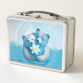 10th Tin Anniversary Bear Couple | Keepsake Memory Metall Brotdose (Vorderseite)