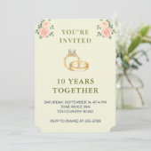 10th Wedding Anniversary Invitation | Elegant Ring Einladung (Stehend Vorderseite)